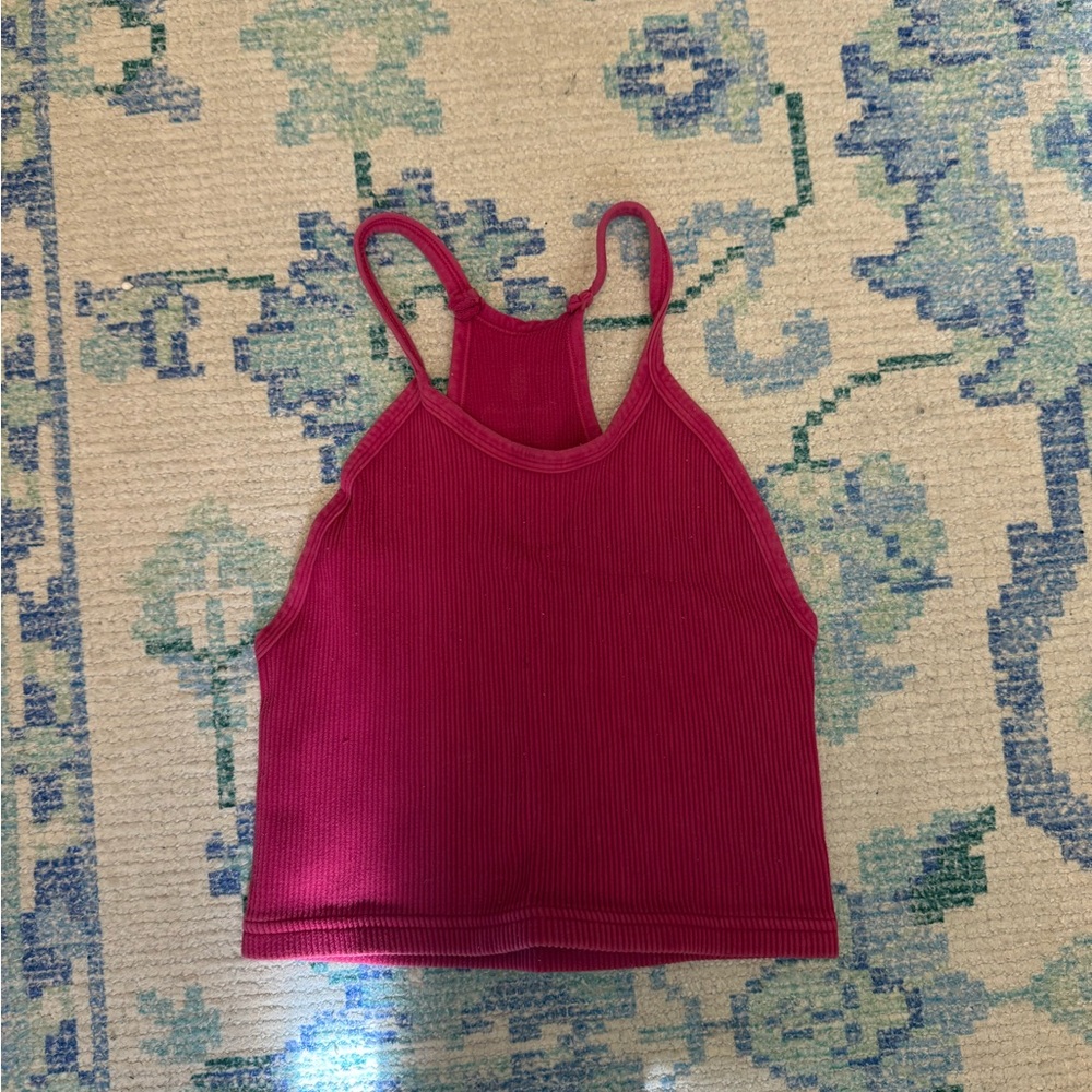 FP Movement by Free People Burgundy Ribbed Tank Top